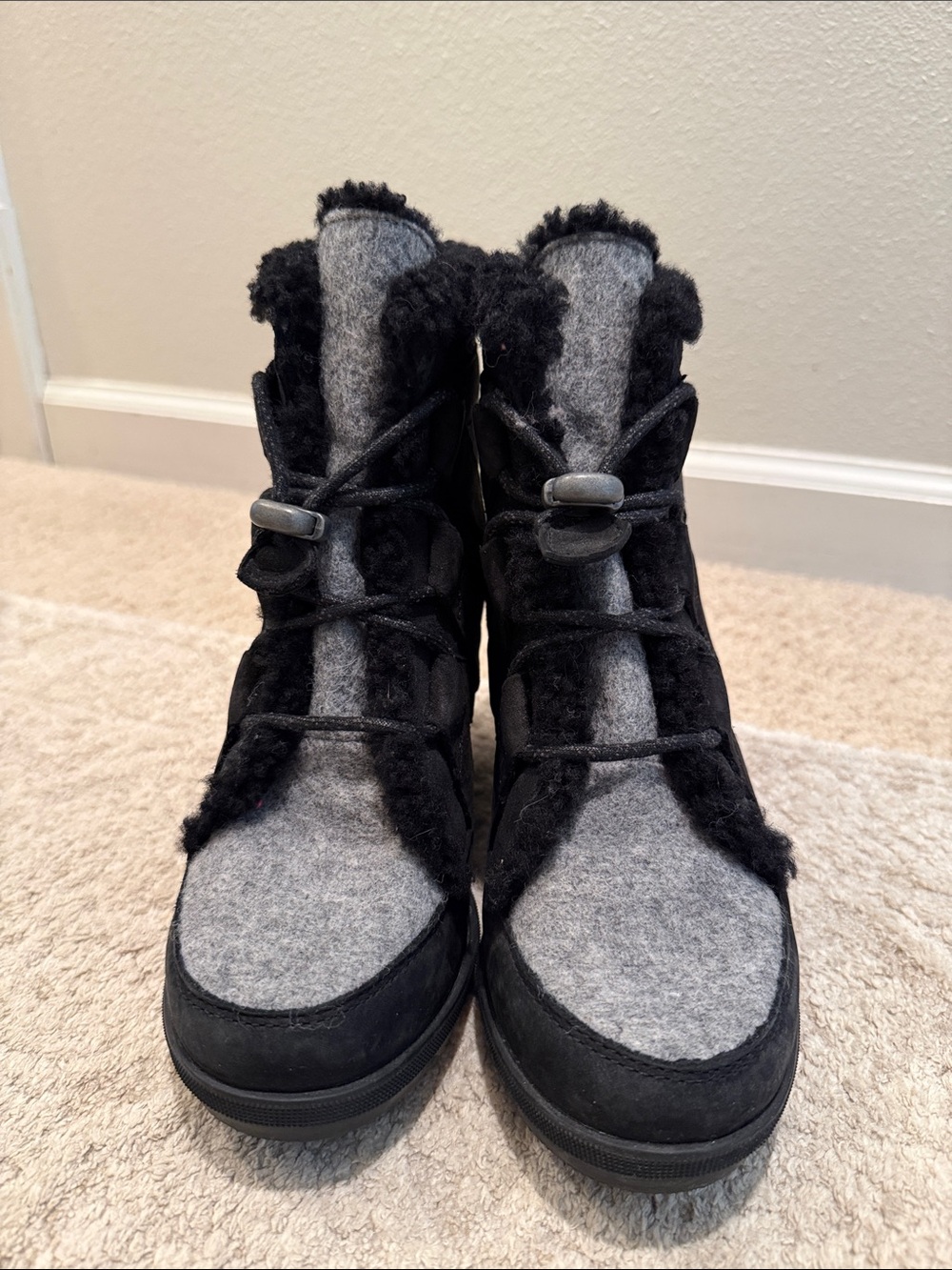 Sorel Joan of Arctic Wedge II Suede Lace Up Booties Size 6.5 - Picture 2 of 12